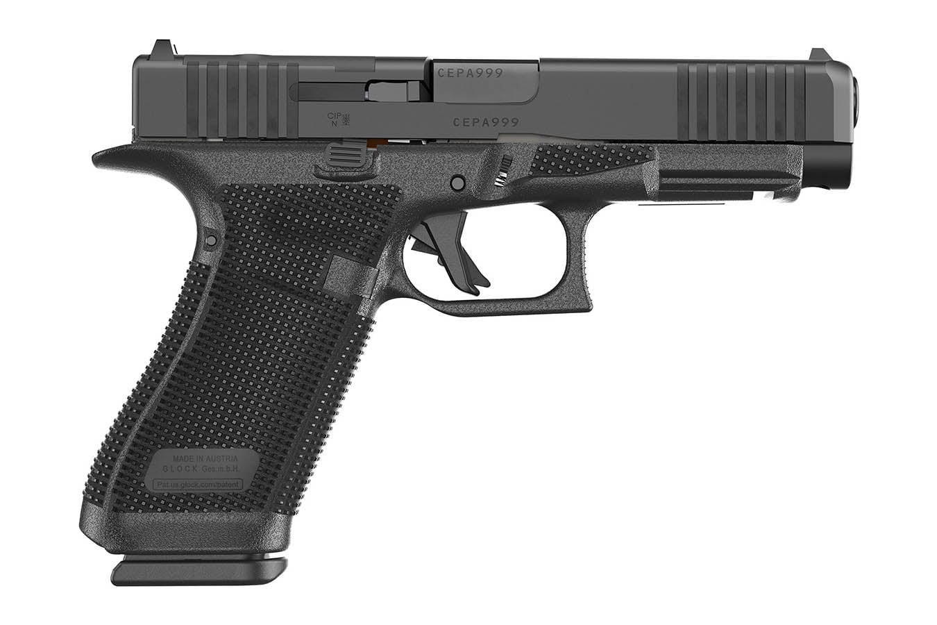 Glock 17 Gen6 9mm Optic Ready Pistol with Front Serrations and Fixed Standard Sights (LE)